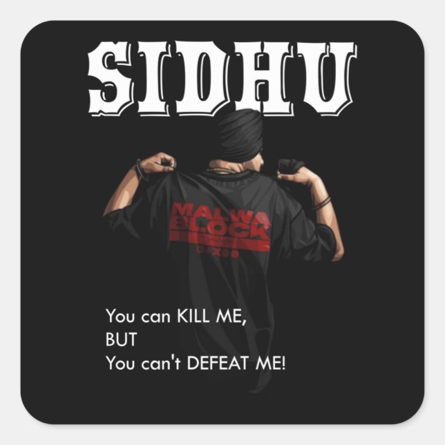 Sidhu Moosewala Desi Merch Punjabi  Pullover  Square Sticker (Front)