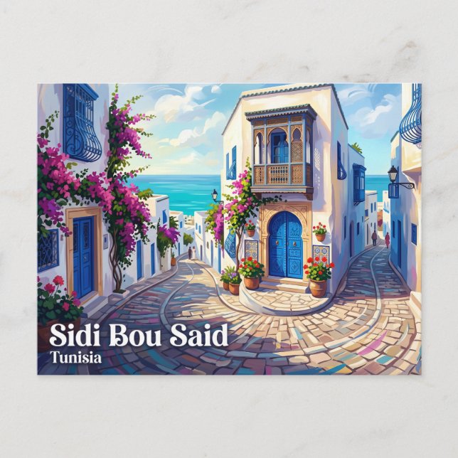 Sidi Bou Said House Tunisia Postcard (Front)