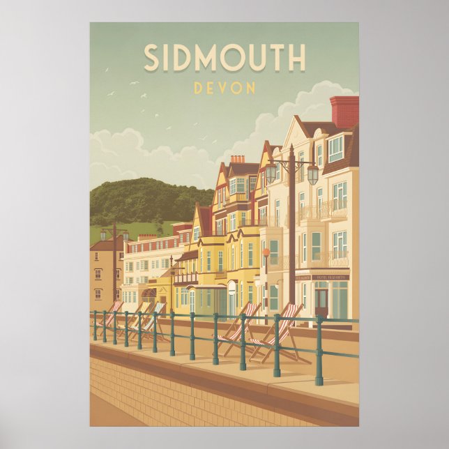 Sidmouth Devon Travel Poster (Front)
