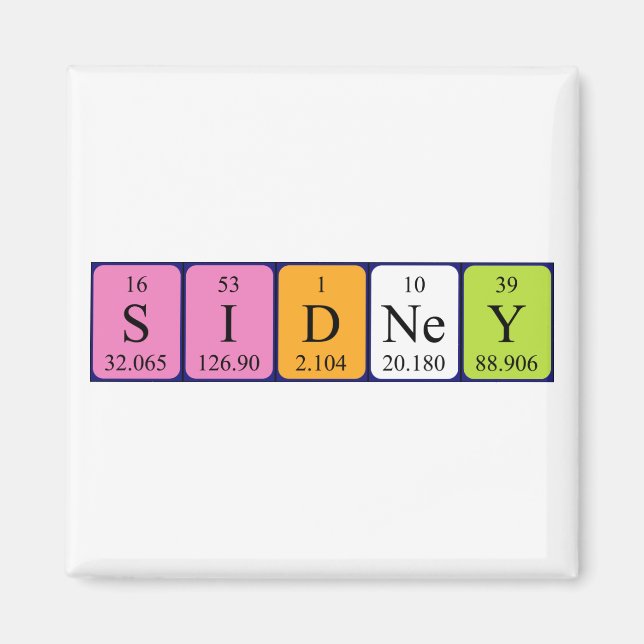 Sidney periodic table name magnet (Front)