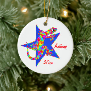 Sidney Salamander Star Christmas Ornament