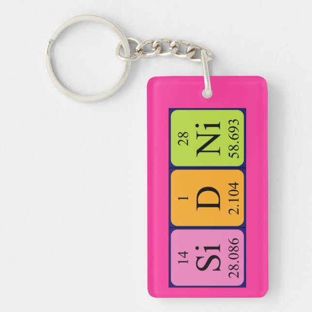 Sidni periodic table name keyring (Front)