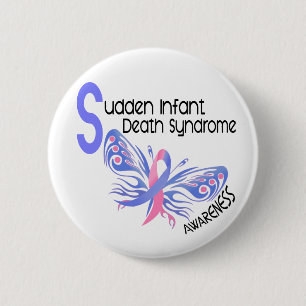 SIDS BUTTERFLY 3.1 6 CM ROUND BADGE
