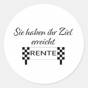 Sie haben ihren Ziel erreicht Rente Classic Round Sticker