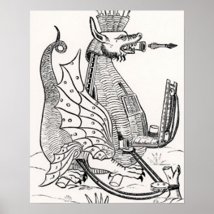 Siege engine in shape of a dragon poster