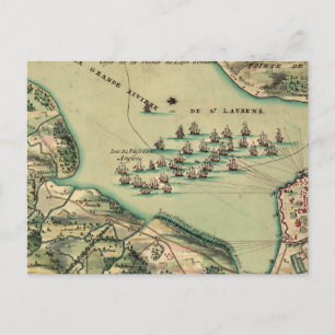 Siege of Quebec Map Postcard
