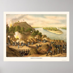 Siege of Vicksburg by Kurz and Allison 1863 Poster