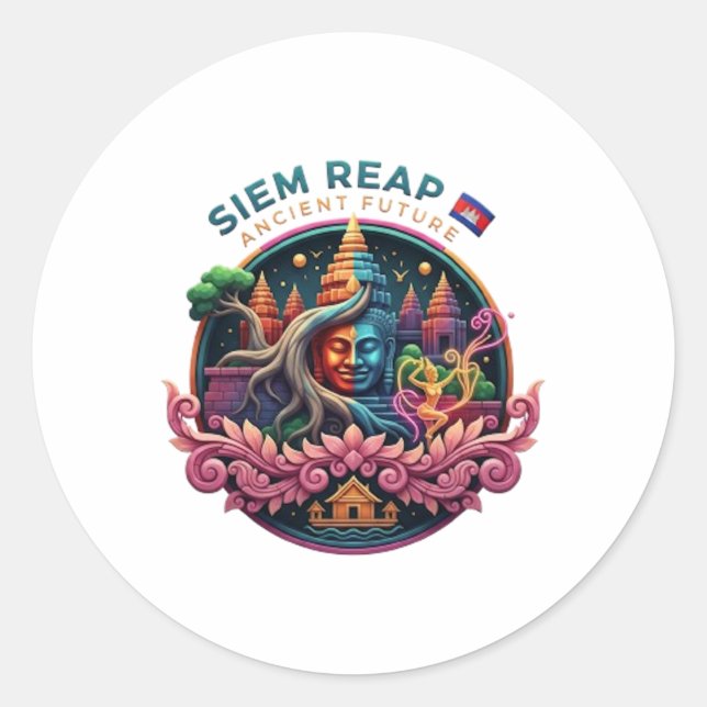 SIEM REAP CLASSIC ROUND STICKER (Front)