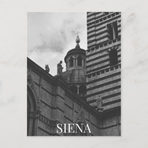 Siena Cathedral Italy Dome BW Postcard