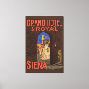 Siena Grand Royal Hotel Vintage Italian Travel Pos Canvas Print