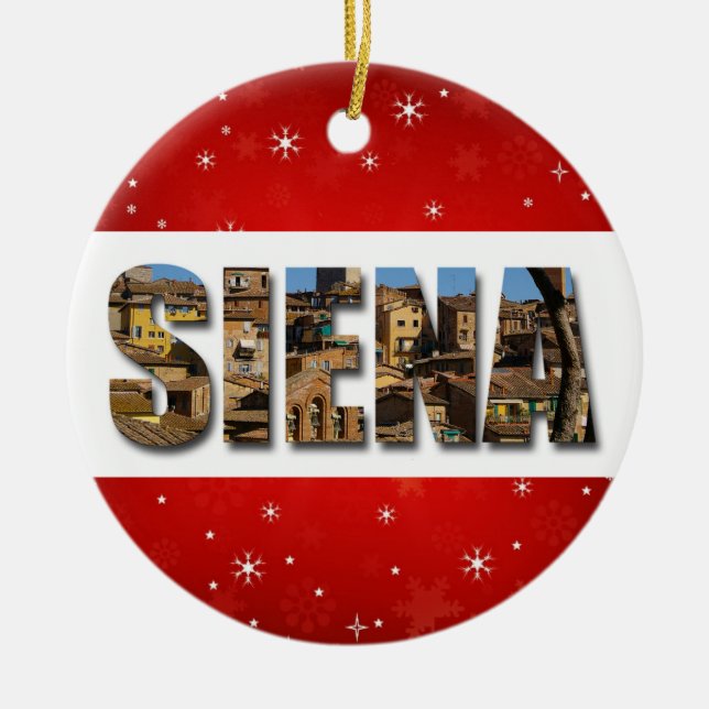 Siena Italy City Travel Photos Ceramic Tree Decoration (Front)