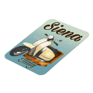Siena Italy Scooter vacation poster Magnet