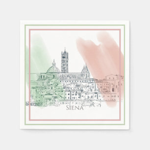 Siena Italy Tower Dome and Italian Flag Colours Napkin