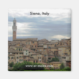 Siena, Italy, tower of City Hall at left Magnet