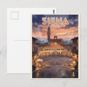 Siena Italy Vintage Travel Postcard