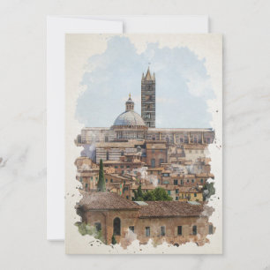 Siena Italy Watercolor Art