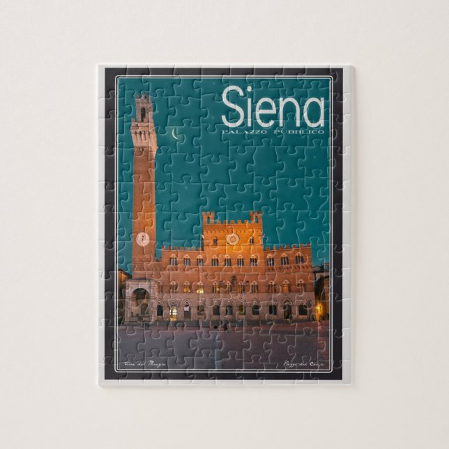 Siena - Palazzo Pubblico Night Jigsaw Puzzle (Vertical)