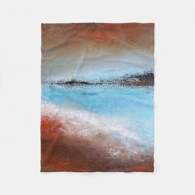 Siena Turquoise Abstract  Small Fleece Blanket (Front)