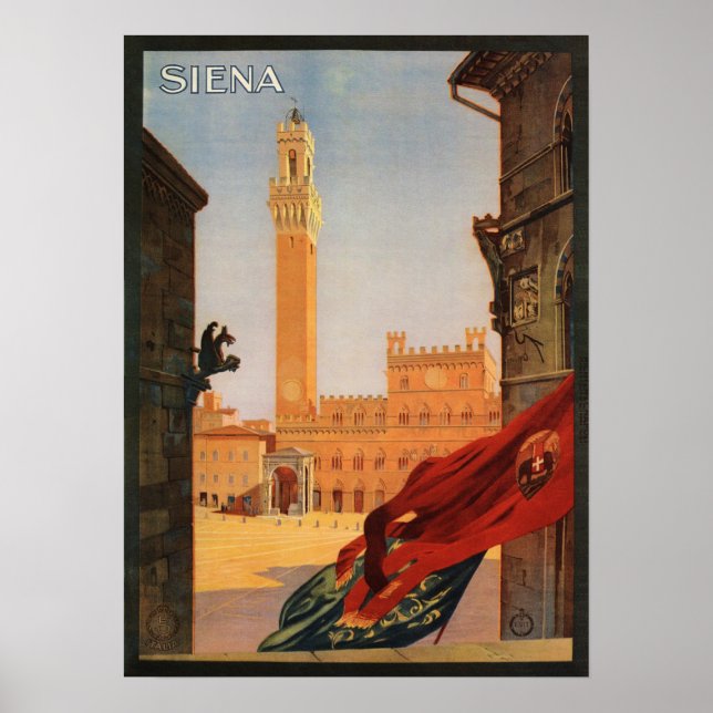 SIENA Tuscany ITALY Vintage ENIT Tourism Holidays Poster (Front)