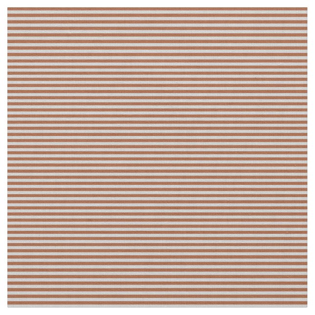 Sienna and Light Grey Stripes Fabric (Close Up)