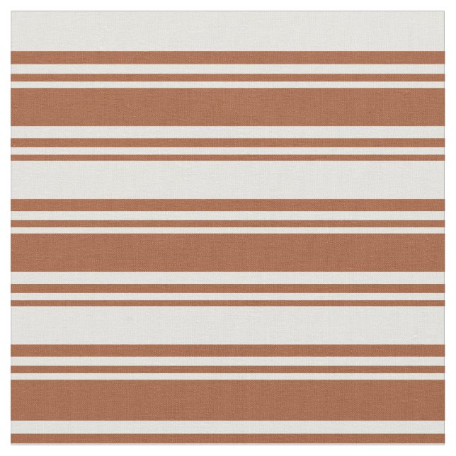 Sienna and Light Yellow Striped/Lined Pattern Fabric (Close Up)