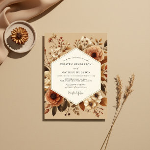 Sienna Bloom Rustic Wedding Invitation