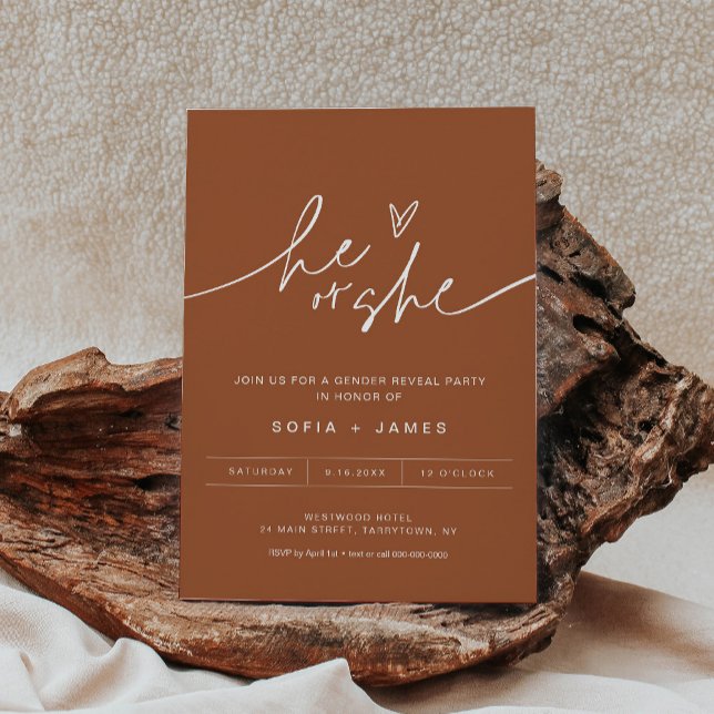 SIENNA Bohemian Gender Reveal Invitation (Creator Uploaded)