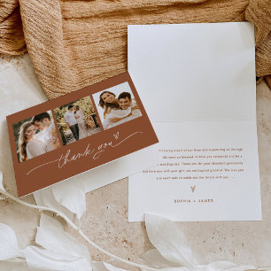 SIENNA Bohemian Photo Wedding Thank You Card