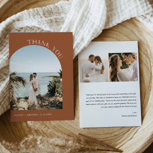 SIENNA Bohemian Wedding Photo Thank You Card