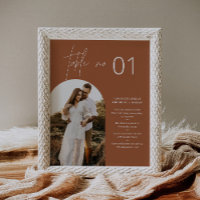 SIENNA Boho Photo Table Number with Fun Facts 8x10
