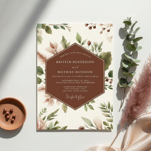 Sienna Botanical Romance Wedding Invitation