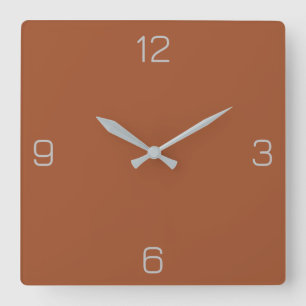 Sienna Brown A0522D Colour - Add a Name Option Square Wall Clock