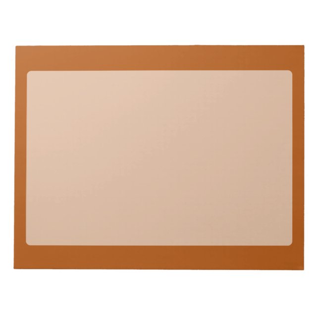 Sienna brown colour accent ready to customise notepad (Front)