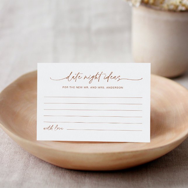 SIENNA Date Night Ideas Bridal Shower Card (Creator Uploaded)