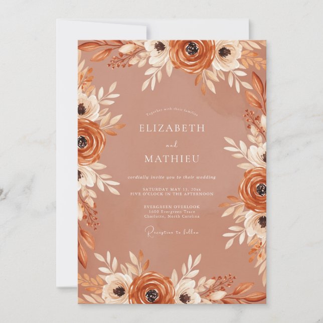 Sienna Dreamy Autumnal Wedding Invitation (Front)