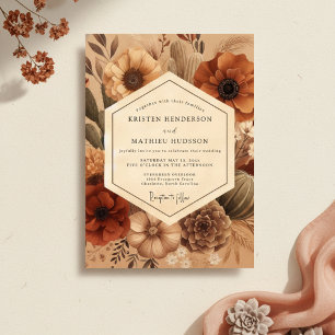 Sienna Earthy Bloom Wedding Invitation