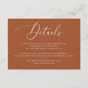 Sienna Fall Wedding Details Terracotta Autumn Enclosure Card