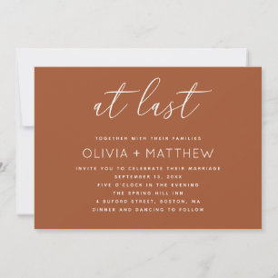Sienna Fall Wedding Warm Terracotta QR Code Invitation