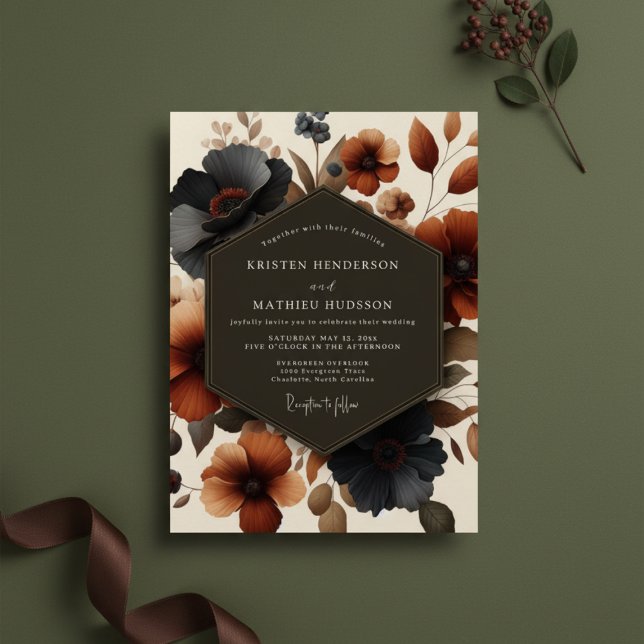Sienna Floral Autumn Wedding Invitation (Creator Uploaded)