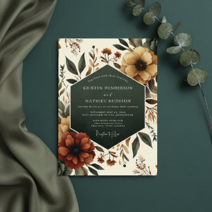 Sienna Floral Woodland Wedding Invitation