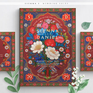 SIENNA I - Colourful Floral Wedding Invitation