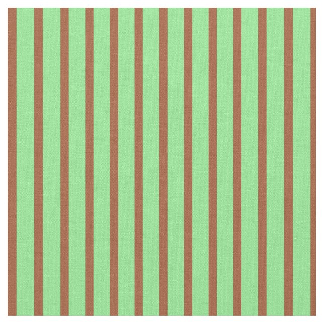 Sienna & Light Green Coloured Stripes Pattern Fabric (Close Up)