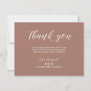 Sienna Modern Lettering Business Package Thank You Card