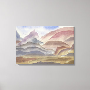 Sienna Ridges Watercolor Landscape Print