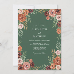 Sienna Romantic Floral Wedding Invitation