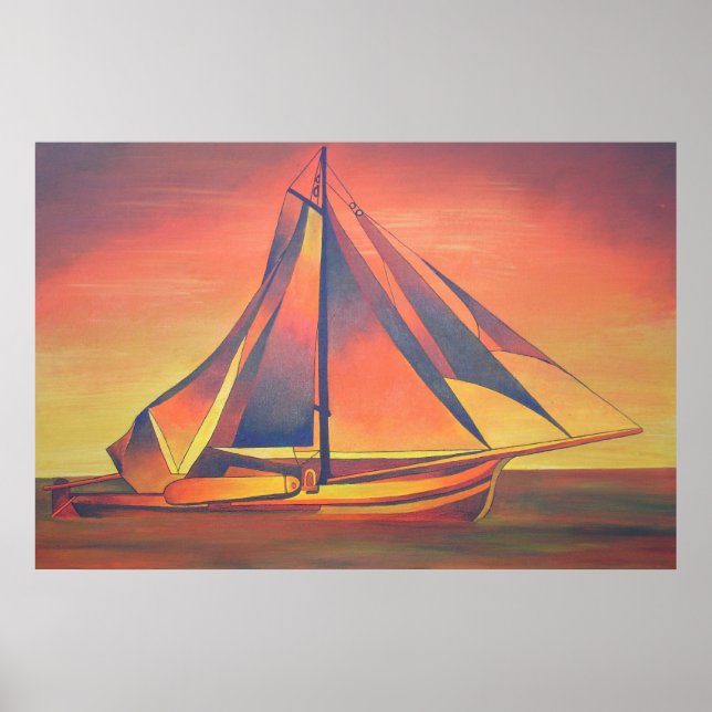 Sienna Sails at Sunset Poster (Front)