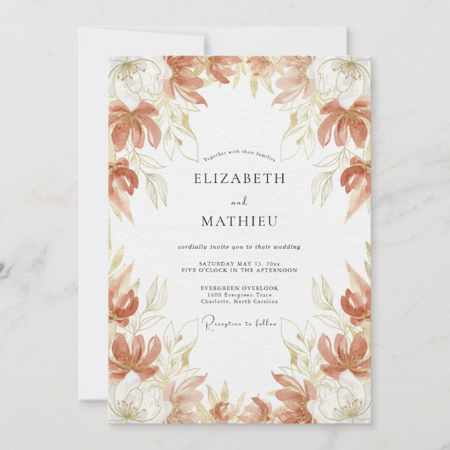 Sienna Serene Harvest Wedding Invitation (Front)