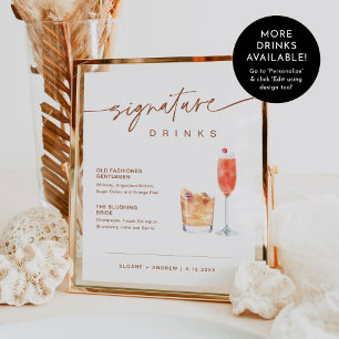 SIENNA Signature Drinks Wedding Sign 8x10