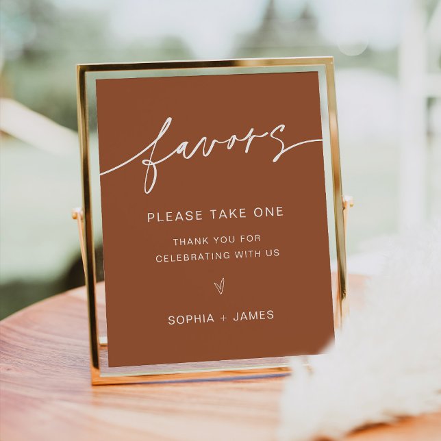 SIENNA Wedding Favours Sign - Terracotta Bohemian (Creator Uploaded)