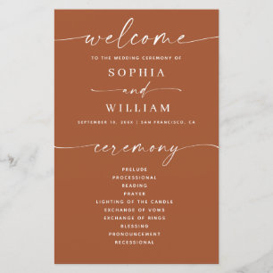 Sienna Wedding Warm Terracotta Brown Program